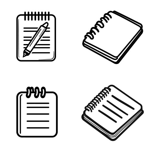 Sketchbook notebook collection with ring binders vector image