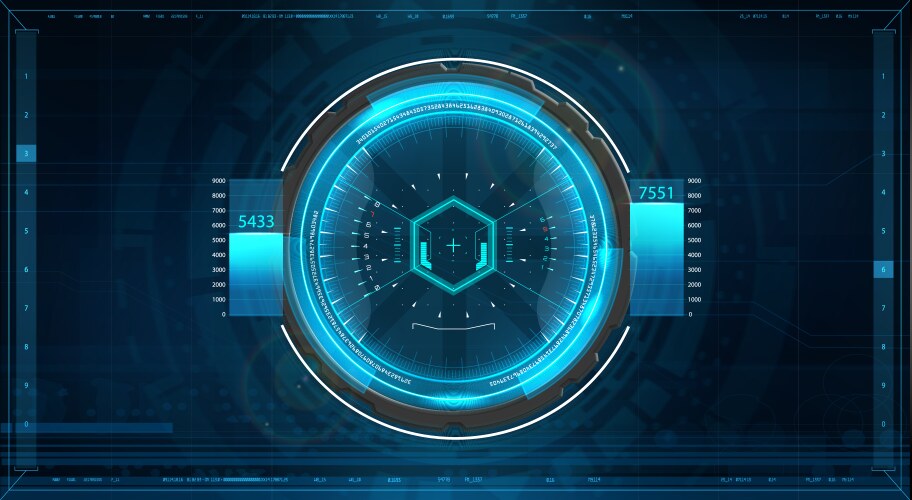 Crosshair in futuristic style gui aim Royalty Free Vector