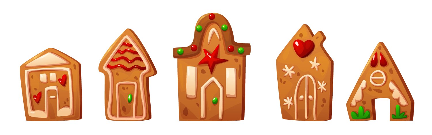 Gingerbread House Christmas Cookie Vector Image