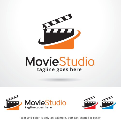 movie studio logo template vector image