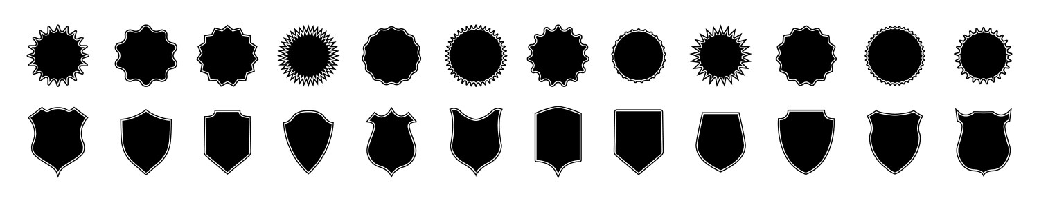 Shapes frames and shields blank element vector image