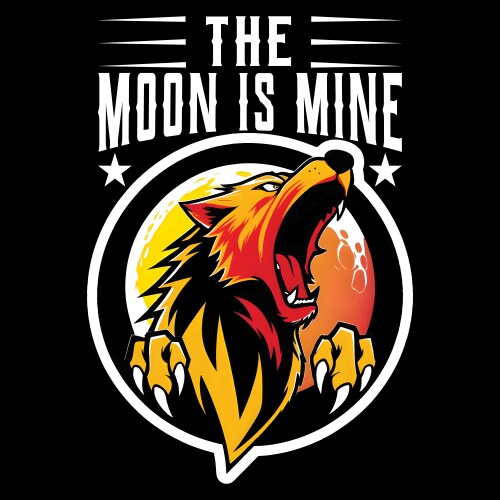 Spooky Moon Wolf T-Shirt Vector Image