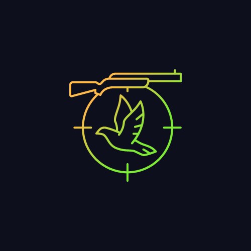 Pigeon shooting gradient icon for dark theme Vector Image