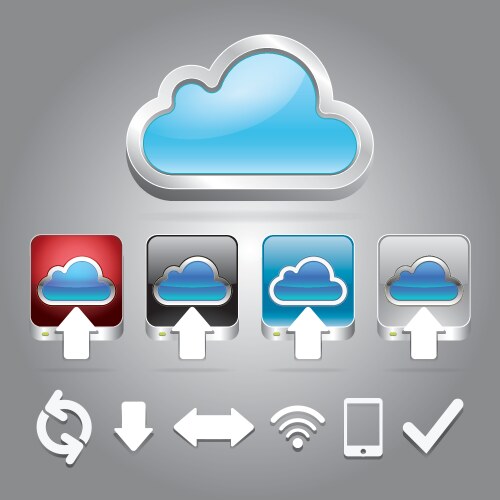 cloud icon button set for website and app vector image