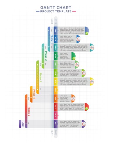 timeline gantt chart infographic template vector