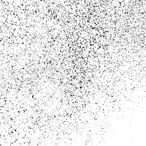 black grainy texture isolated on white vector image