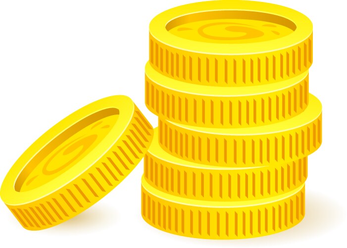 Gold coins stacks Royalty Free Vector Image - VectorStock