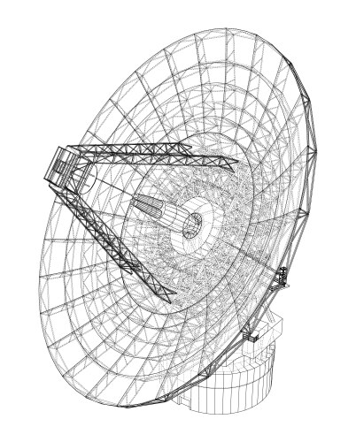 radio telescope concept outline vector image