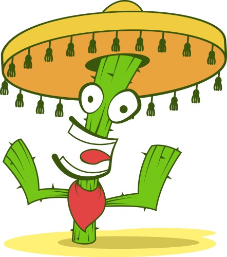 Jolly cactus in sombrero Vector Image
