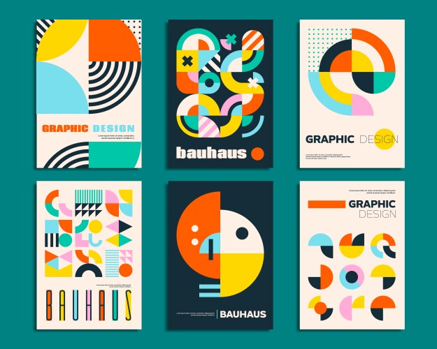 Vintage swiss graphic geometric bauhaus shapes Vector Image