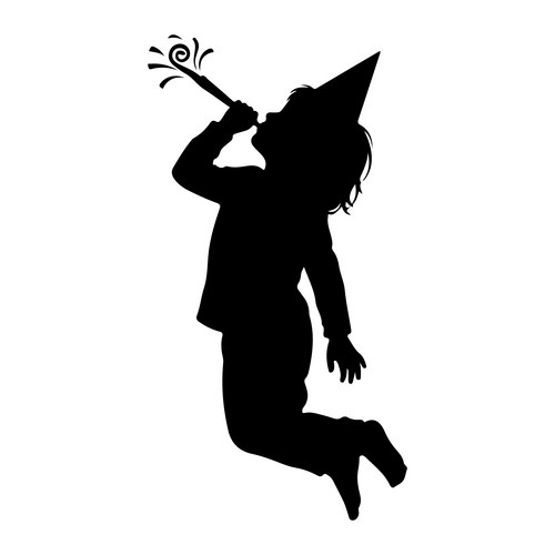 Child Blowing Party Horn Vector Image