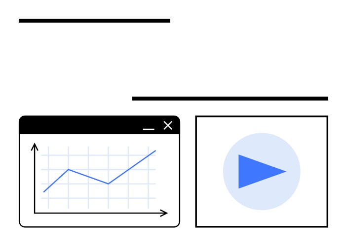 Data analytics dashboard with graph and play vector image