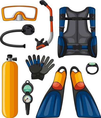 Diving equipment Royalty Free Vector Image - VectorStock