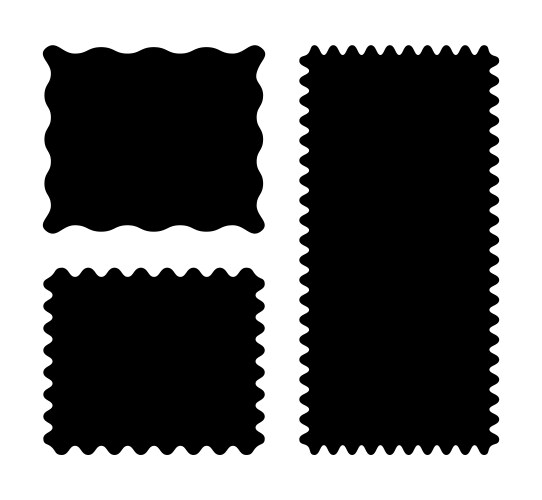 Simple rectangular patterns with squiggly borders vector image