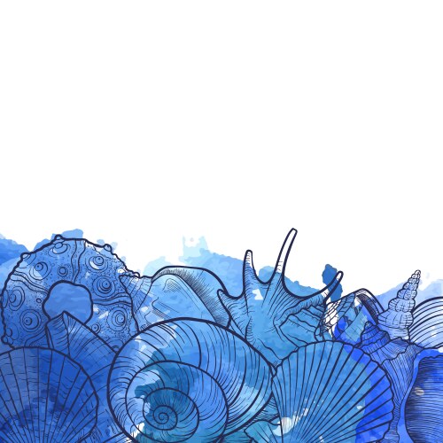 Background with seashells Royalty Free Vector Image