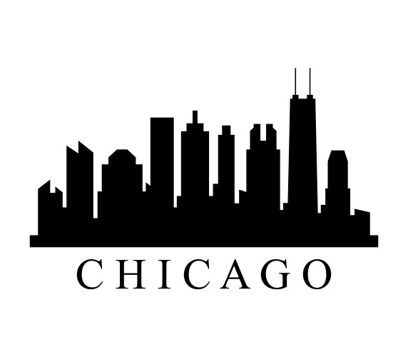 Chicago Skyline Silhouette Vector Image