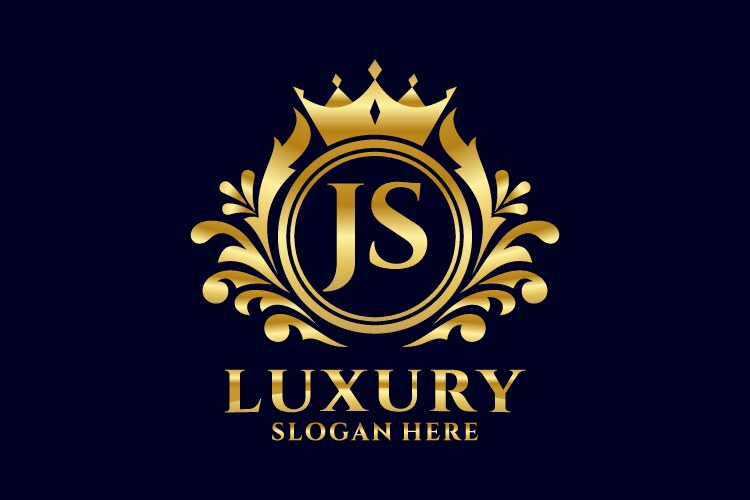 Initial js letter royal luxury logo template vector image