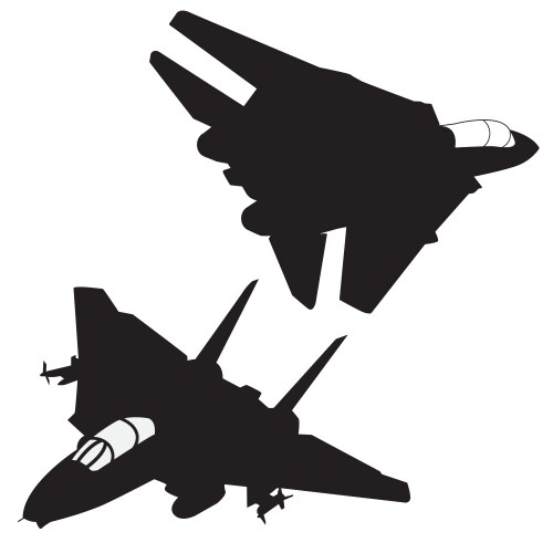 F-14 Tomcat Fighter Silhouette Collection Vector Image