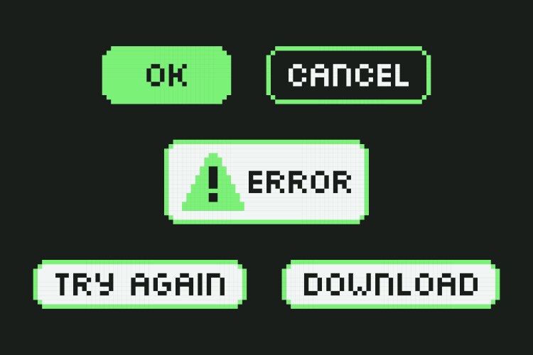 Pixel art retro user interface buttons y2k set vector image