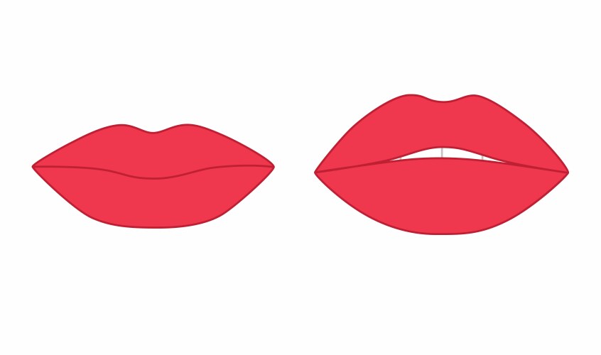 lips icons shape set isolated vector image