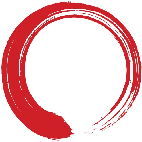 red enso zen circle brush vector image