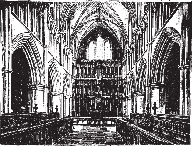 Vintage Choir Engraving - St. Saviours Vector Image