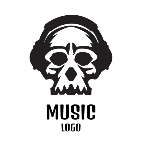 Music Skull Logo - Studio Vector Image