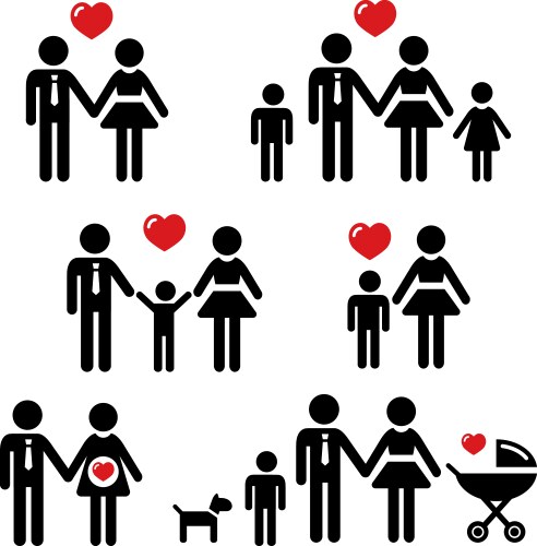 family people icons vector