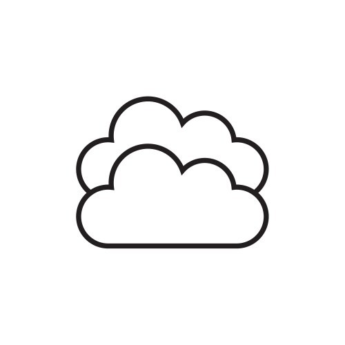 Flat cloud icon set symbol Royalty Free Vector Image