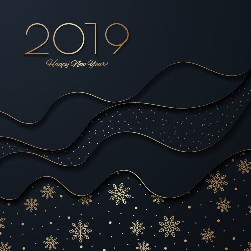 This is christmas black background with waves vector image