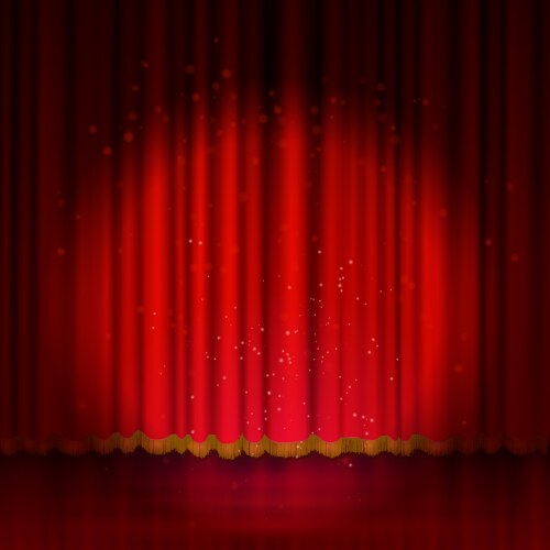 Red Stage Spotlight Curtain Vector Image