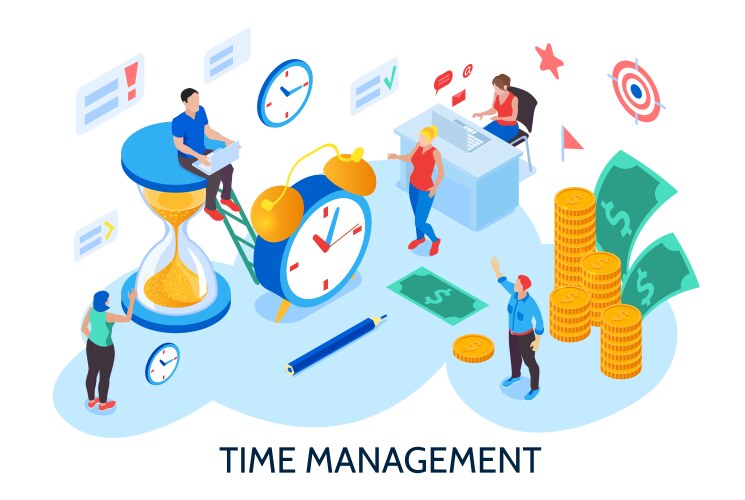 Planning shedule time management Royalty Free Vector Image