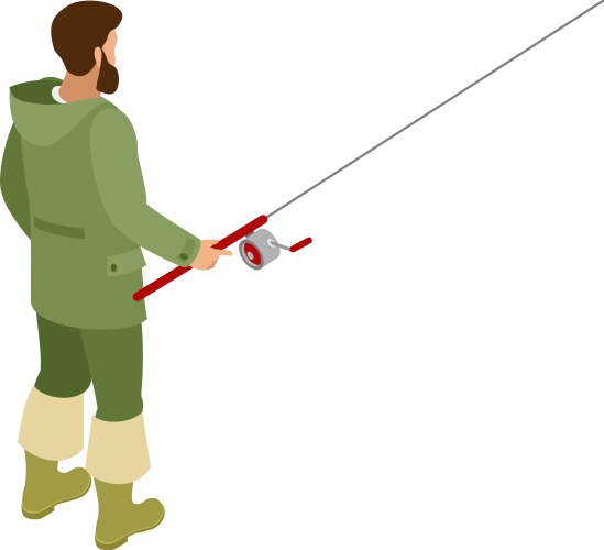 Fisherman isometric Royalty Free Vector Image - VectorStock