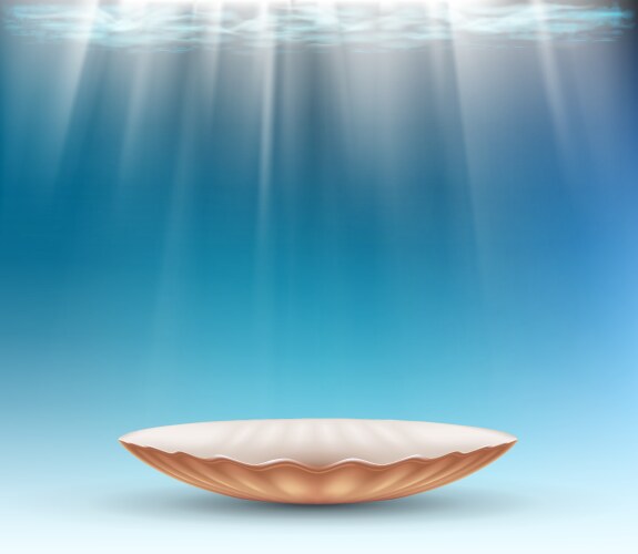 Open beautiful seashell with a precious pearl Vector Image