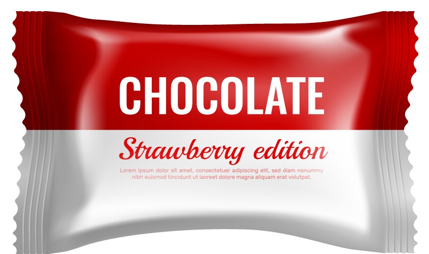 Realistic 3d white chocolate or wafer pack Vector Image