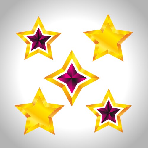 Shiny gold star christmas for design on white vector image