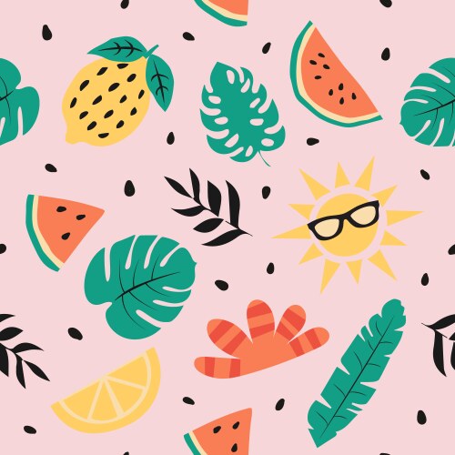 Summer seamless pattern background Royalty Free Vector Image