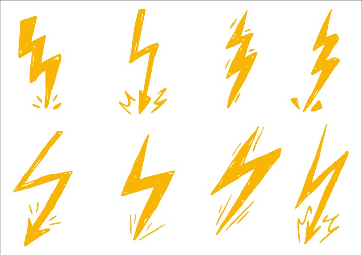 Hand-drawn lightning bolt sketch Vector Image