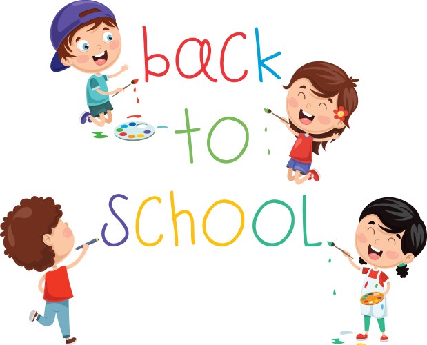 Children in the lesson Royalty Free Vector Image