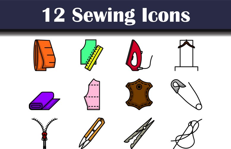 Sewing icon set Royalty Free Vector Image - VectorStock