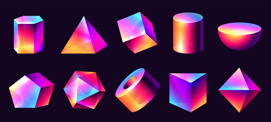 gradient shape objects minimalistic modern vector