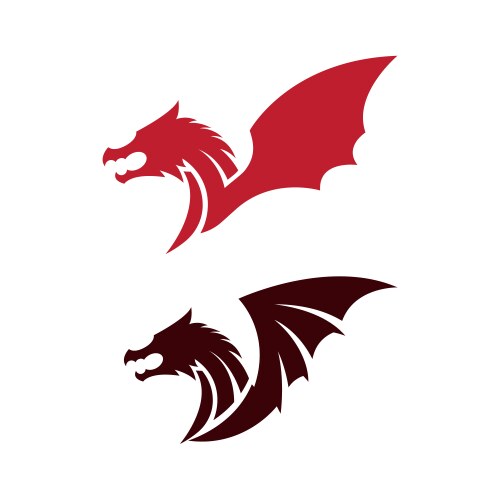 Dragon Icon - Red & Black Vector Image