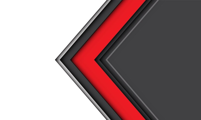 Abstract red arrow on gray design modern Vector Image
