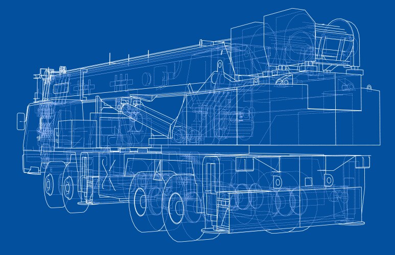 Mobile crane Royalty Free Vector Image - VectorStock