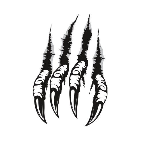 Dragon claw marks and scratches scary monster paw Vector Image