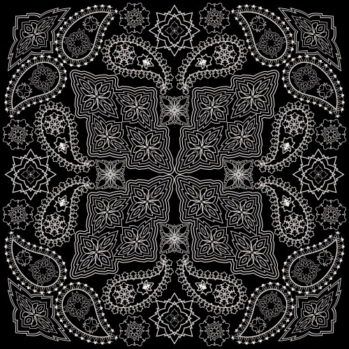 Bandana paisley design- classic print square Vector Image