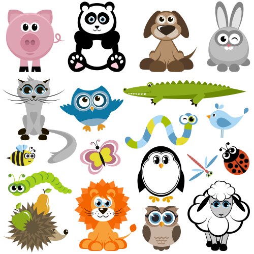 Cute Animal Collection Vector Image