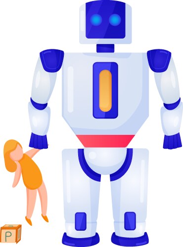 Robot flat Royalty Free Vector Image - VectorStock