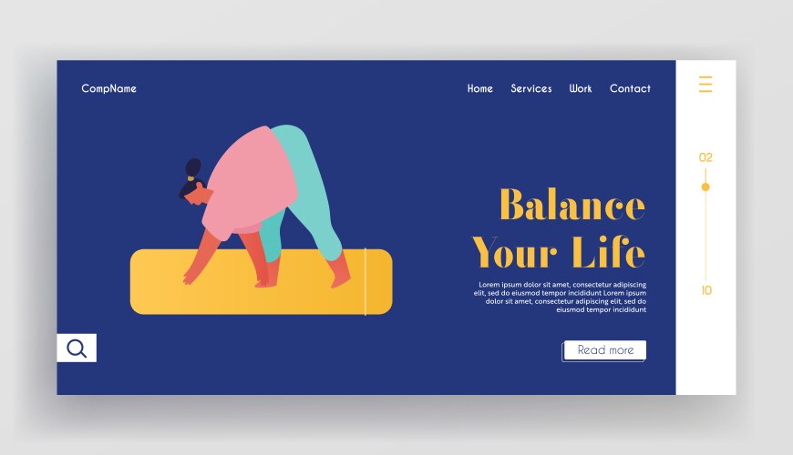 Bodypositive and healthy lifestyle website landing vector image