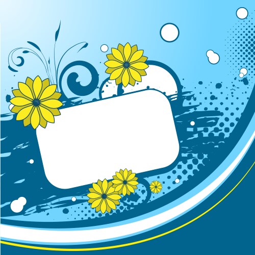 Blue floral background vector image